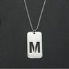Wholesale Necklace Titanium Steel Hollow Military Plate With Letters Numbers Text Pattern Polishing