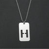 Wholesale Necklace Titanium Steel Hollow Military Plate With Letters Numbers Text Pattern Polishing