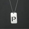 Wholesale Necklace Titanium Steel Hollow Military Plate With Letters Numbers Text Pattern Polishing