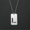 Wholesale Necklace Titanium Steel Hollow Military Plate With Letters Numbers Text Pattern Polishing