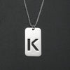 Wholesale Necklace Titanium Steel Hollow Military Plate With Letters Numbers Text Pattern Polishing