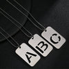 Wholesale Necklace Titanium Steel Hollow Military Plate With Letters Numbers Text Pattern Polishing