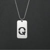 Wholesale Necklace Titanium Steel Hollow Military Plate With Letters Numbers Text Pattern Polishing
