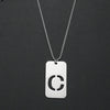 Wholesale Necklace Titanium Steel Hollow Military Plate With Letters Numbers Text Pattern Polishing