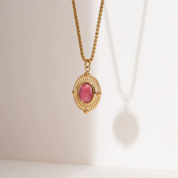 Wholesale Necklace Titanium Steel 18K Gold Electroplated Geometric Pendant For Women