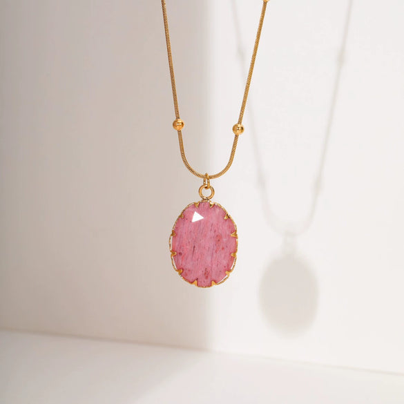 Wholesale Necklace Titanium Steel 18K Gold Electroplated Geometric Pendant For Women