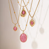 Wholesale Necklace Titanium Steel 18K Gold Electroplated Geometric Pendant For Women