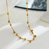 Wholesale Necklace Titanium Steel 18K Gold Plated Handmade Drop Shape Gold Beads And Bean Ball Fairy Style O Word Chain For Women