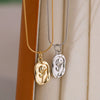 Wholesale Necklace Titanium Steel 18K Gold Plated Rose Flower Pendant Snake Bone Chain Unisex Retro Plant Flowers Style