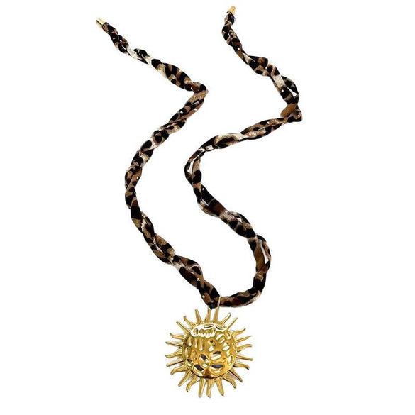Wholesale Necklace Titanium Steel Leopard Print Animal Zodiac Pendant Electroplated