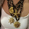 Wholesale Necklace Titanium Steel Leopard Print Animal Zodiac Pendant Electroplated
