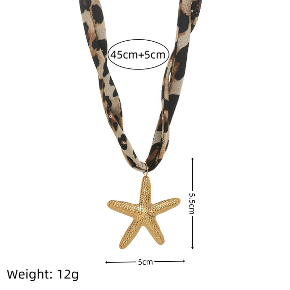 Wholesale Necklace Titanium Steel Leopard Print Animal Zodiac Pendant Electroplated