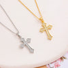 Wholesale Necklace Titanium Steel Mixed Gem Inlay Geometric Electroplating Ochain