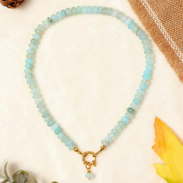 Wholesale Necklace Titanium Steel Natural Crystal Geometric Handmade Female Clavicle Chain