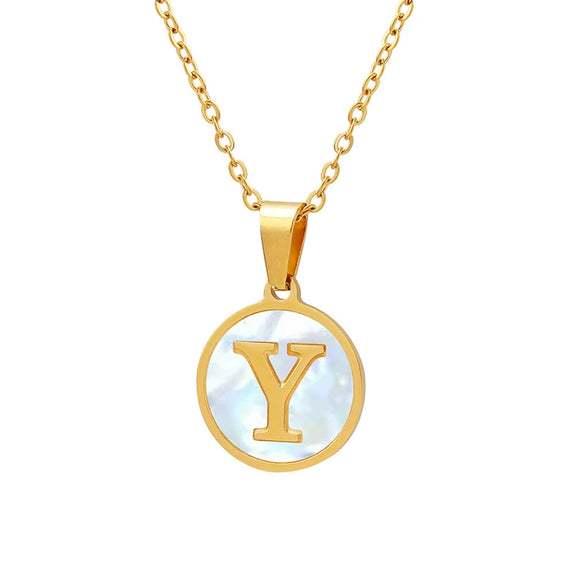 Wholesale Necklace Titanium Steel Personality Letters Design Electroplating
