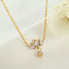 Wholesale Necklace 316L Stainless Steel Plated 18K Gold Crystal Inlaid Zircon Rhombus Pattern For Women