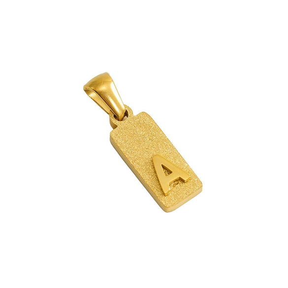 Wholesale Necklace Titanium Steel Rectangular Letter Pendant Electroplating Fashion Design