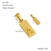 Wholesale Necklace Titanium Steel Rectangular Letter Pendant Electroplating Fashion Design