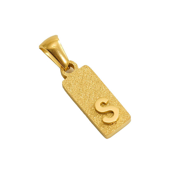 Wholesale Necklace Titanium Steel Rectangular Letter Pendant Electroplating Fashion Design
