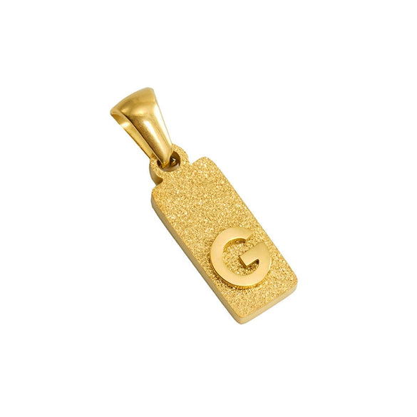 Wholesale Necklace Titanium Steel Rectangular Letter Pendant Electroplating Fashion Design