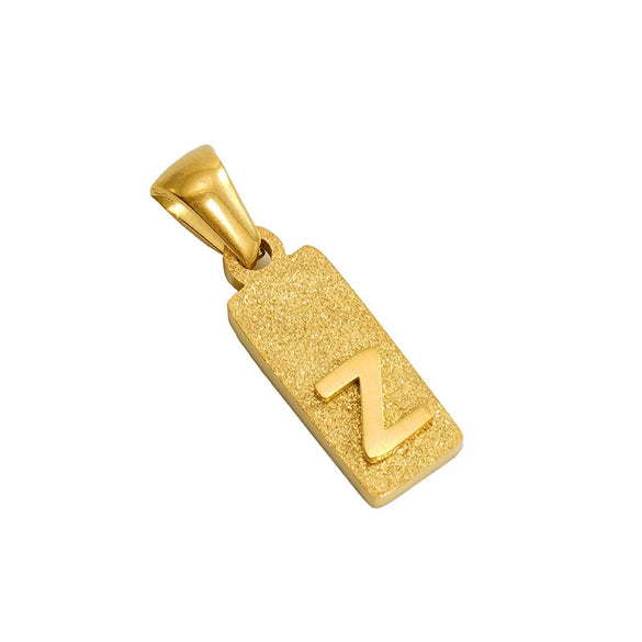 Wholesale Necklace Titanium Steel Rectangular Letter Pendant Electroplating Fashion Design