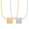 Wholesale Necklace 316L Stainless Steel Snake Bone Chain Copper Pendant Geometric Design Electroplated