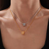 Wholesale Necklace 316L Stainless Steel Snake Bone Chain Copper Pendant Geometric Design Electroplated
