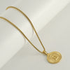 Wholesale Necklace Titanium Steel Square Pearl Chain Constellation Pattern 18K Gold Plated