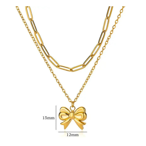 Wholesale Necklace Titanium Steel Stainless Steel Bow Tie Electroplating For Women