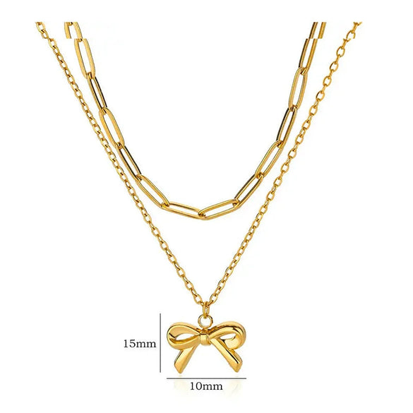 Wholesale Necklace Titanium Steel Stainless Steel Bow Tie Electroplating For Women