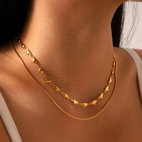 Wholesale Necklace Titanium Steel Stainless Steel Geometric Double Layer Electroplating Women's