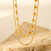 Wholesale Necklace Titanium Steel Stainless Steel Geometric Double Layer Electroplating Women's
