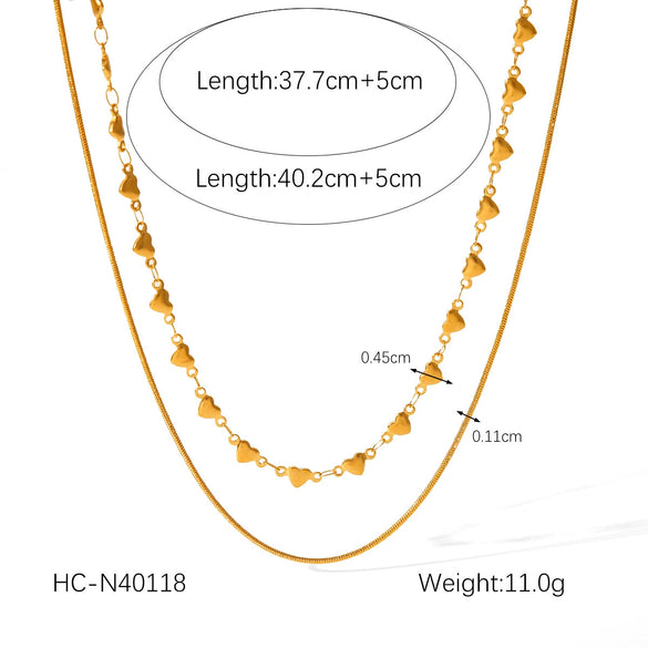 Wholesale Necklace Titanium Steel Stainless Steel Geometric Double Layer Electroplating Women's