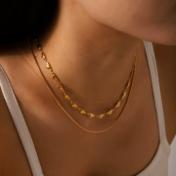 Wholesale Necklace Titanium Steel Stainless Steel Geometric Double Layer Electroplating Women's
