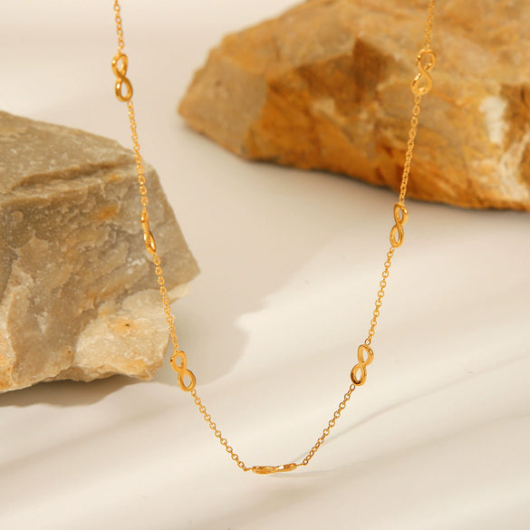 Wholesale Necklace Titanium Steel Stainless Steel Geometric Letter Number Text 18K Gold Plated Electroplated For Women