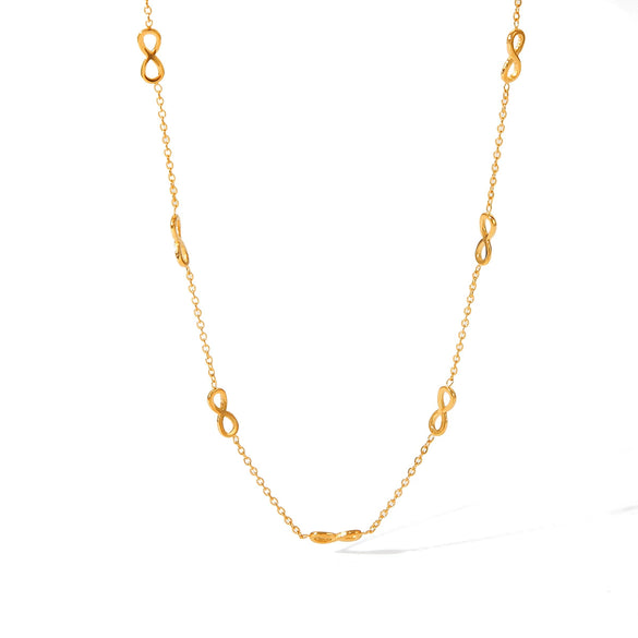 Wholesale Necklace Titanium Steel Stainless Steel Geometric Letter Number Text 18K Gold Plated Electroplated For Women