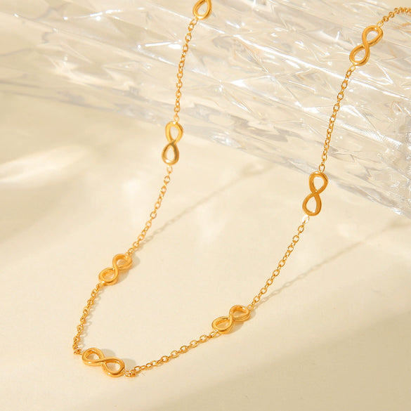 Wholesale Necklace Titanium Steel Stainless Steel Geometric Letter Number Text 18K Gold Plated Electroplated For Women