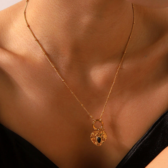 Wholesale Necklace Titanium Steel Stainless Steel Heart Geometric Electroplating Women's