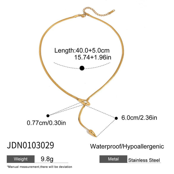 Wholesale Necklace Titanium Steel Stainless Steel With Zirconium Geometric Snake Yshaped Electroplated Design For Women