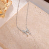 Wholesale Necklace Titanium Steel Sweet Heart Bow Pendant Electroplating For Women