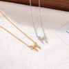 Wholesale Necklace Titanium Steel Sweet Heart Bow Pendant Electroplating For Women