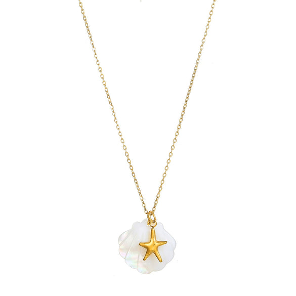 Wholesale Necklace Titanium Steel Turtle Dolphin Shell Starfish Casual Style Pendant