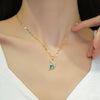Wholesale Necklace Titanium Steel Zircon Dolphin Blue Clavicle Chain For Women Simple Elegant Retro Cartoon Geometric Style