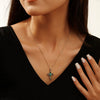 Wholesale Necklace Turquoise S925 Sterling Silver Geometric Cross Pendant Retro Ancient Roman Style Electroplated For Women
