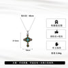 Wholesale Necklace Turquoise S925 Sterling Silver Geometric Cross Pendant Retro Ancient Roman Style Electroplated For Women