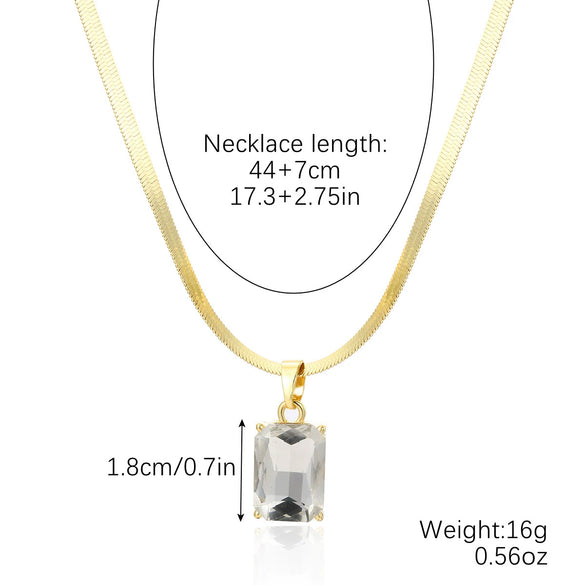 Wholesale Necklace Vintage Style Geometric Copper Electroplating Snake Bone Chain Pendant