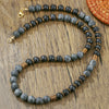 Wholesale Necklace Volcanic Stone Glitter Stone Black Gallstone Geometric Handmade Male Hiphop Niche Design