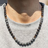 Wholesale Necklace Volcanic Stone Glitter Stone Black Gallstone Geometric Handmade Male Hiphop Niche Design