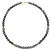 Wholesale Necklace Volcanic Stone Glitter Stone Black Gallstone Geometric Handmade Male Hiphop Niche Design