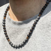 Wholesale Necklace Volcanic Stone Glitter Stone Black Gallstone Geometric Handmade Male Hiphop Niche Design